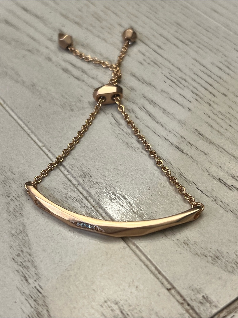 Kendra Scott Rose Gold Bar Bracelet with Crystals